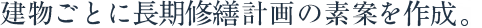 物件ごとに長期修繕プランを作成。